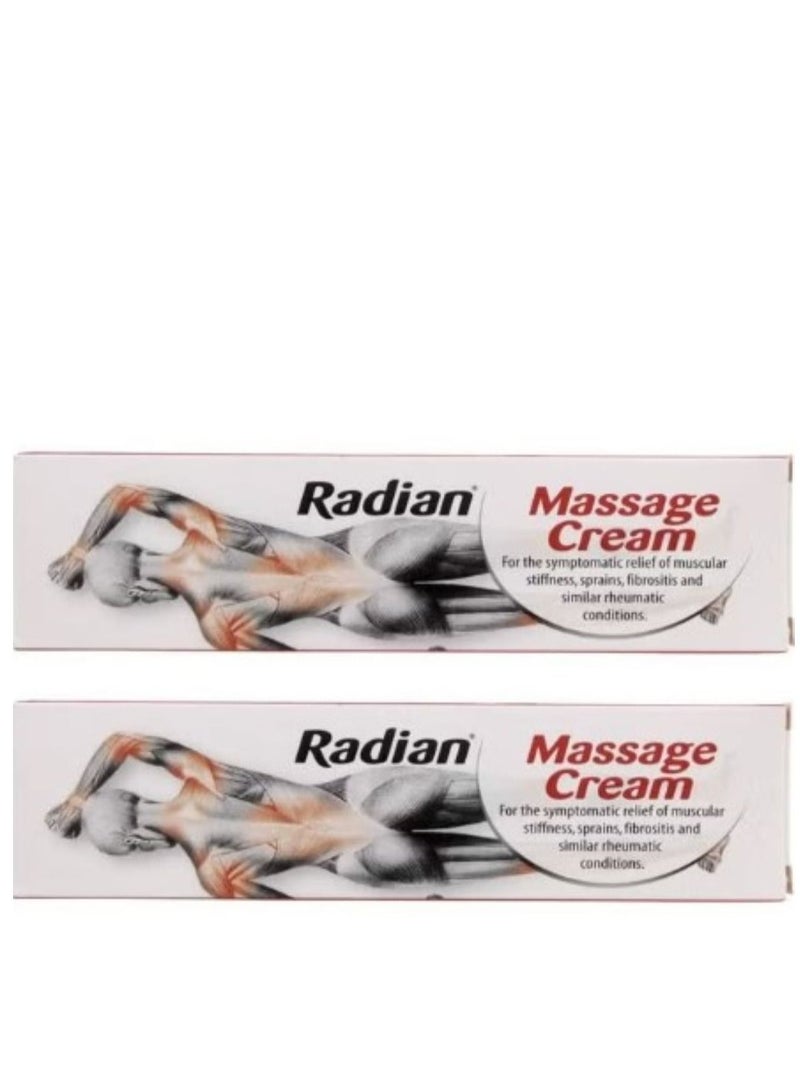 Radian Massage Cream - Muscle & Joint Pain Relief - Pack of 2 x 100g - Image 1