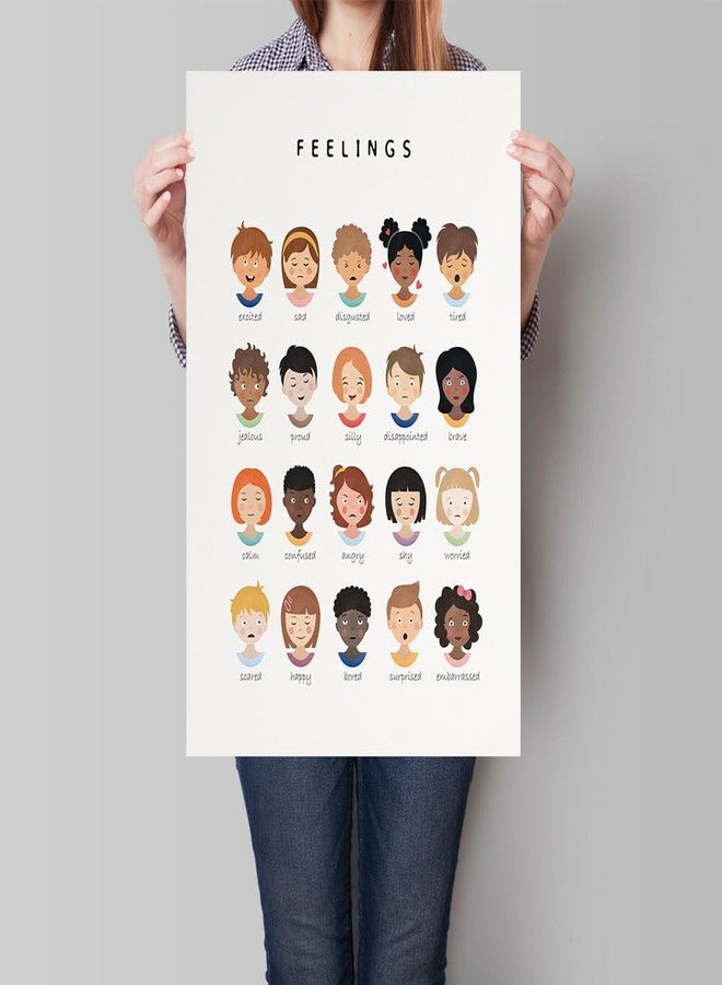 uoyien Feelings Chart And Emotions Poster For kids Mental Health Awareness Canvas Wall Art Special Emotions Faces Calm Corner Prints Classroom Social Worker Office Decor 12x16in Unframed - Image 2