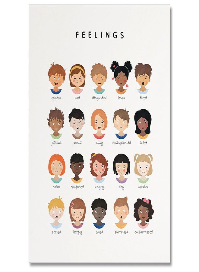 uoyien Feelings Chart And Emotions Poster For kids Mental Health Awareness Canvas Wall Art Special Emotions Faces Calm Corner Prints Classroom Social Worker Office Decor 12x16in Unframed - Image 1