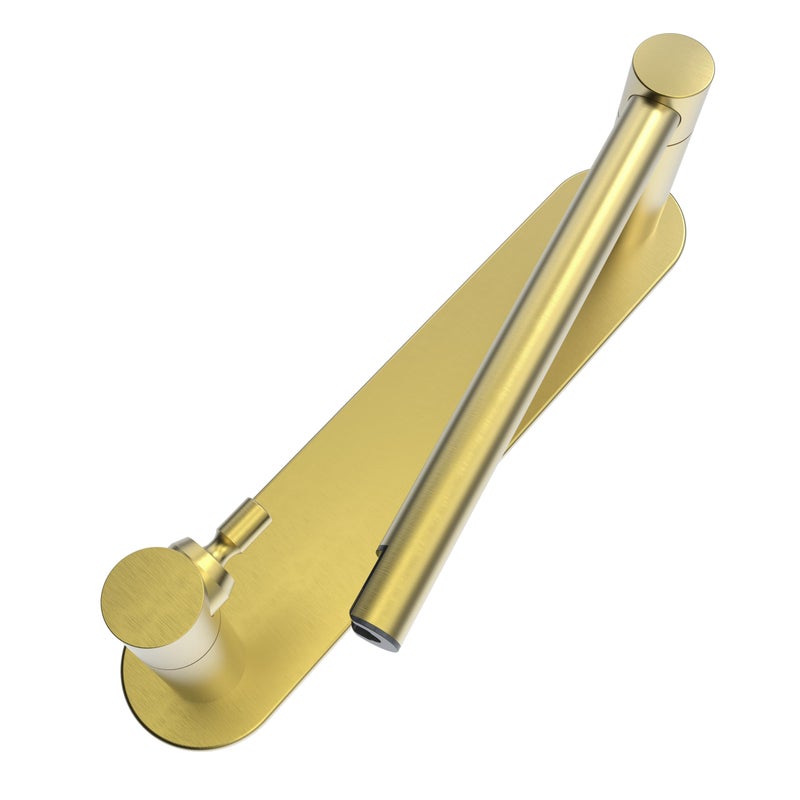 WZRUA Adhesive Toilet Paper Holder Gold Double Post Pivoting Bathroom Toilet Tissue Holder Roll Holder Stick On No Drilling Stainless Steel and Zinc Alloy - Image 1