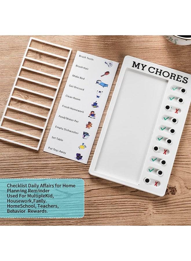 Generic - 2 Pieces Chore Chart for Multiple Kids,Daily Chore Schedule for 2 Kids，Memo Checklist Plan Board Detachable Plastic for Home Reusable Chore List (to Do List for Kids) 4.7x7.9 Inch - Image 1
