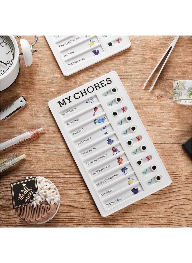 Generic - 2 Pieces Chore Chart for Multiple Kids,Daily Chore Schedule for 2 Kids，Memo Checklist Plan Board Detachable Plastic for Home Reusable Chore List (to Do List for Kids) 4.7x7.9 Inch - Image 1