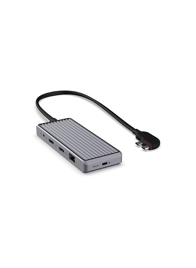 Unisynk Unisynk USB-C Hub for Mac, Dual display USB-C Hub (10-in-1) with 4K@60Hz HDMI, 100W USB-C PD, 5 Gbit/s USB-A and USb-C data ports, Ethernet, Audio 3,5 mm, for MacBook  - Image 3