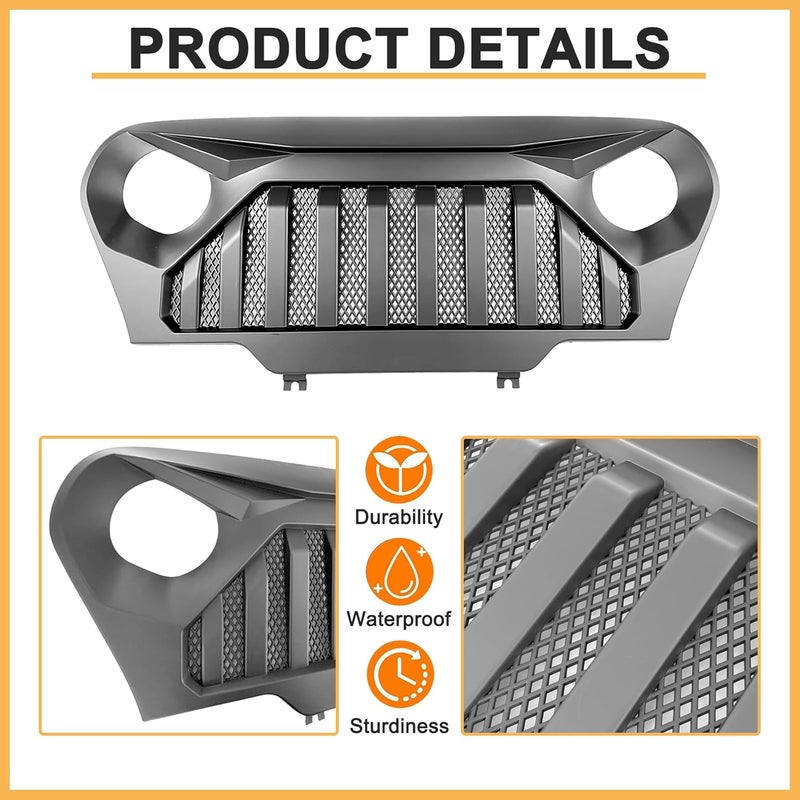 DIBON AUTO Matte Black Grille for Jeep Wrangler TJ Gladiator (1997-2006) - Image 2