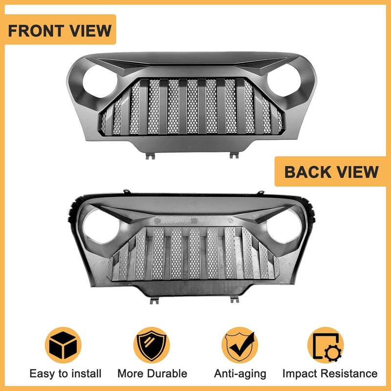 DIBON AUTO Matte Black Grille for Jeep Wrangler TJ Gladiator (1997-2006) - Image 3