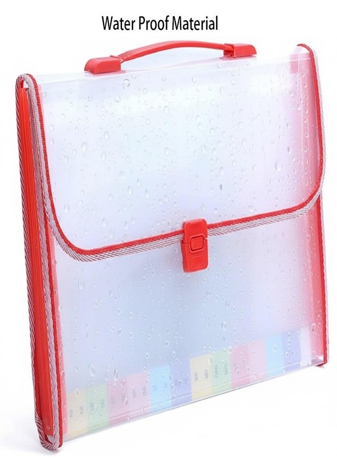 حقيبة ملفات قابلة للتوسيع من Shining Zon، مقاومة للماء، مزودة بـ 13 جيبًا، وإبزيم متين، ومقبض محمول، ومقاس A4/FC، مناسبة للسفر والمنزل والمكتب (عبوة شفافة من قطعة واحدة). - Image 5