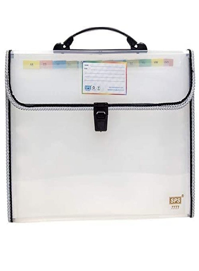 حقيبة ملفات قابلة للتوسيع من Shining Zon، مقاومة للماء، مزودة بـ 13 جيبًا، وإبزيم متين، ومقبض محمول، ومقاس A4/FC، مناسبة للسفر والمنزل والمكتب (عبوة شفافة من قطعة واحدة). - Image 3