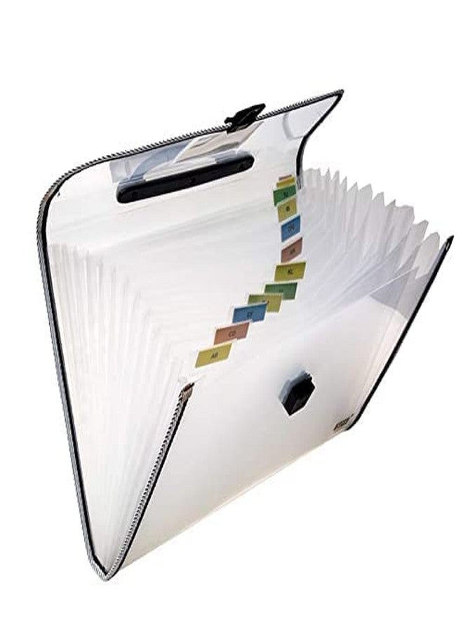 حقيبة ملفات قابلة للتوسيع من Shining Zon، مقاومة للماء، مزودة بـ 13 جيبًا، وإبزيم متين، ومقبض محمول، ومقاس A4/FC، مناسبة للسفر والمنزل والمكتب (عبوة شفافة من قطعة واحدة). - Image 2