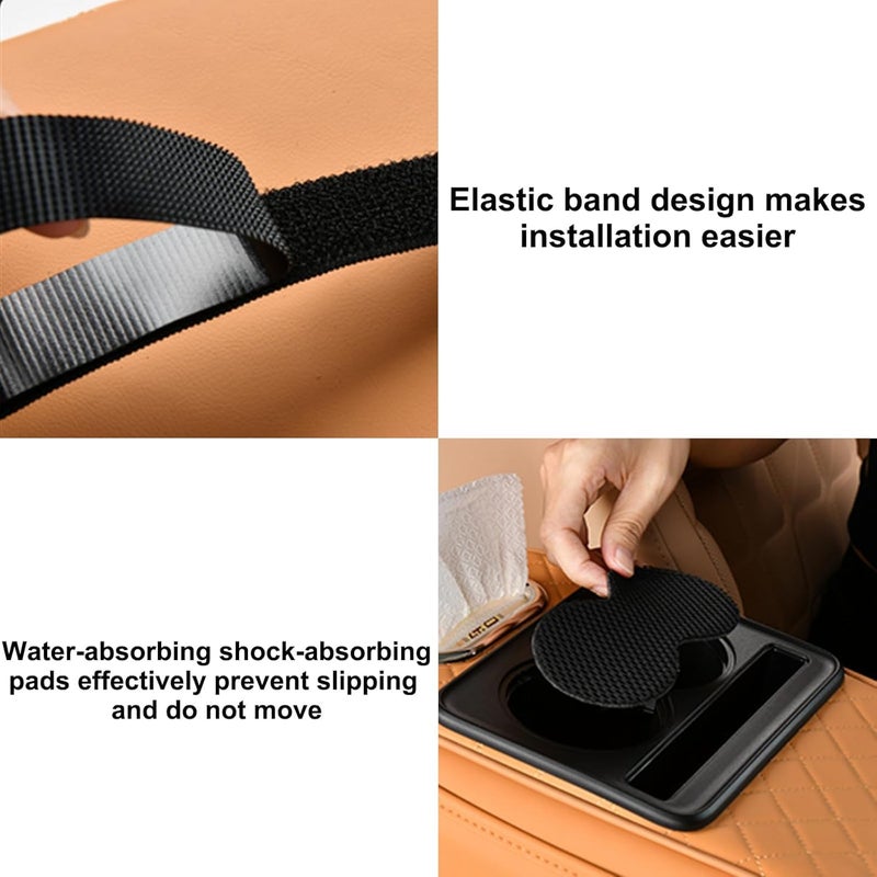 KASTWAVE 4-in-1 Multifunctional Car Armrest Storage Box with Cup Holders and Tissue Slot - Image 3
