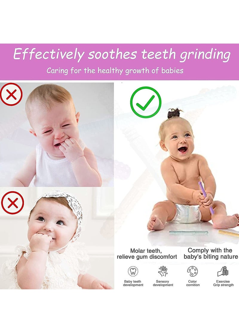 platube Baby Teething Tube, Soft And Durable Infant Teething Toys, Easy To Clean Hollow Silicone Baby Teether, Lightweight And Flexible Chew Straws For Toddlers, (1pc, Golden Hoop Pink) - Image 4