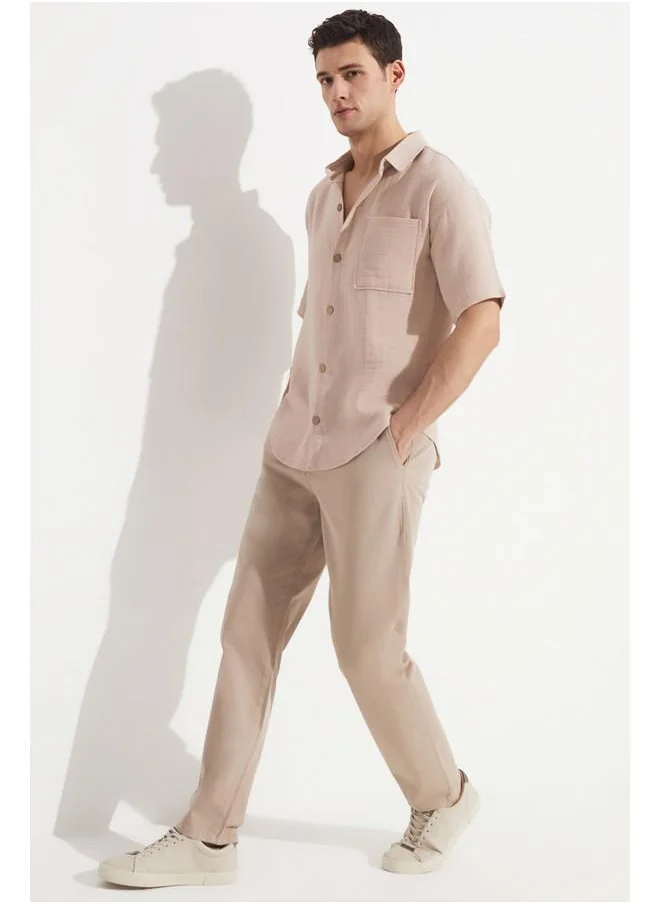 JUNE June Exclusive Men Regular Fit Side Pocket Chino Trouser Beige