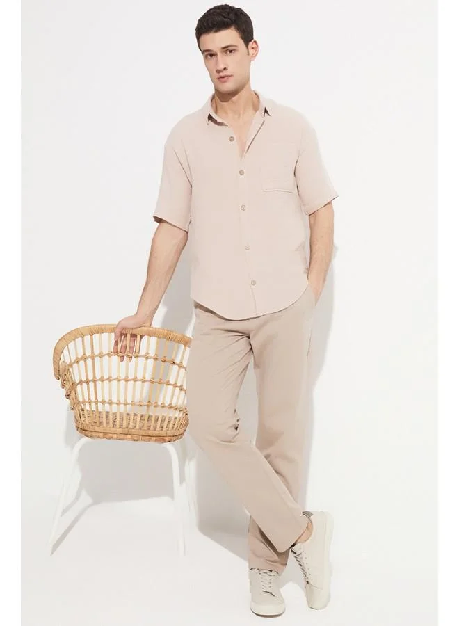 JUNE June Exclusive Men Regular Fit Side Pocket Chino Trouser Beige