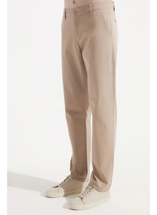 JUNE June Exclusive Men Regular Fit Side Pocket Chino Trouser Beige