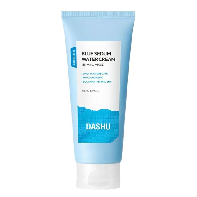 DASHU Blue Sedum Water Cream | Hydrating Face Cream Water Based Moisturizer for Face 8 Types of Hyaluronic Acids | Lotion for Men 5.07 fl oz - Image 1
