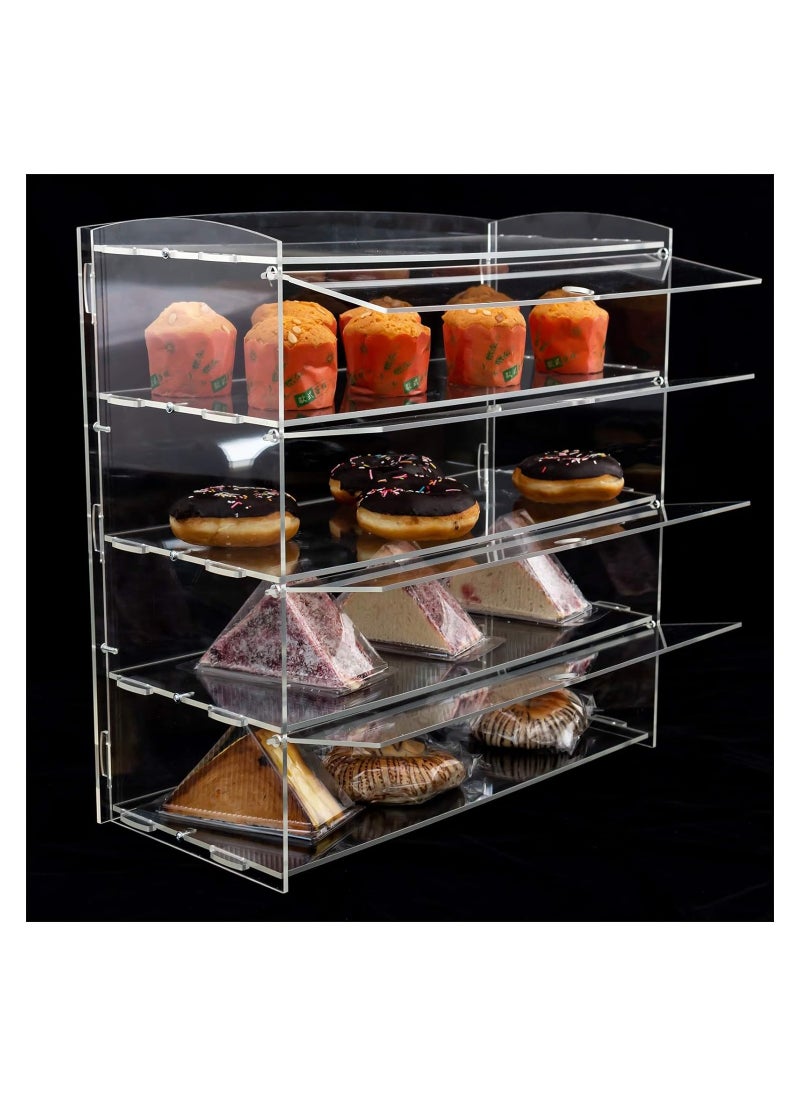 Eworld 4-Tier Clear Acrylic Display Cabinet with Detachable Flip Lid Design Ideal for Showcasing Candy, Pastries, Cosmetics, Figurines, and Memorabilia, Perfect for Bakeries, Convenience Stores, Homes  - Image 3