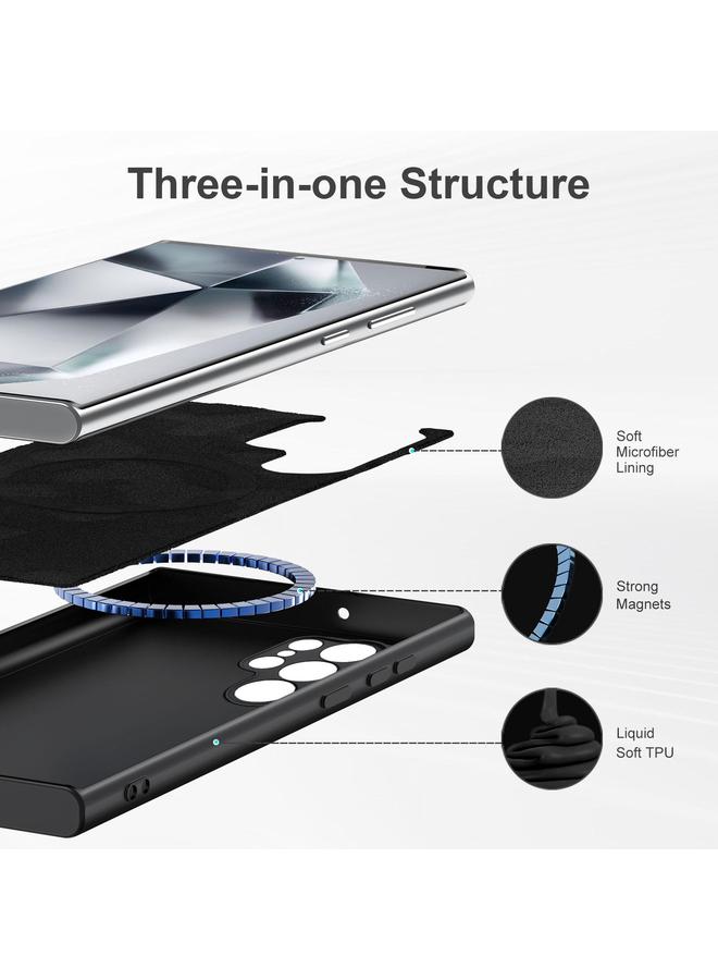 S-TOP Case For Samsung Galaxy S25 Ultra 5G MagSafe Magnetic Liquid Silicone Phone Case - Image 3