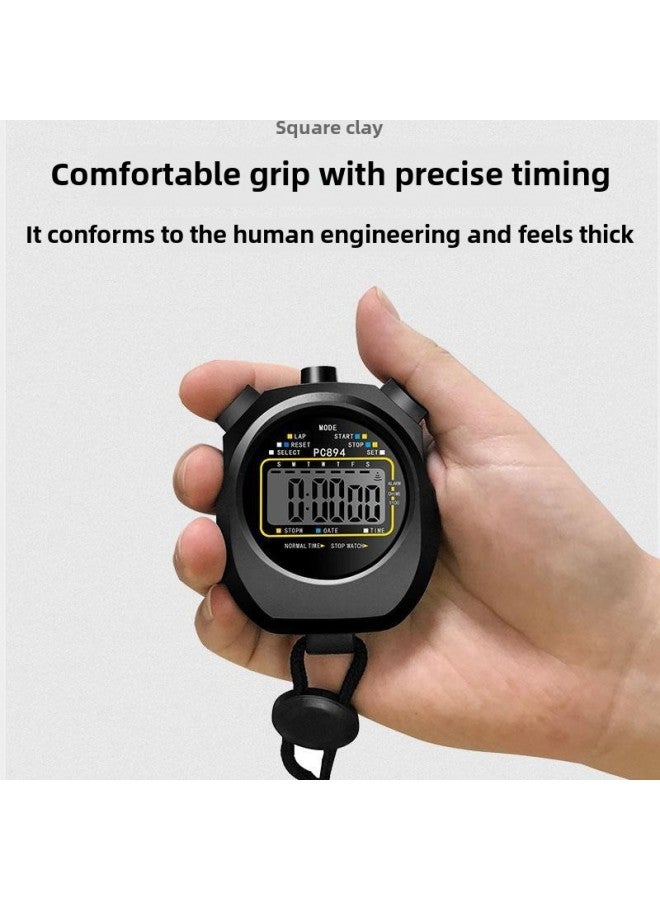 Generic Electronic Stopwatch Timer Student Sports Fitness Training Competition Special Track And Field Running Swimming Referee Stopwatch-Display Accuracy:019-multi-channel Timing Large Screen Waterproof Model - Image 2