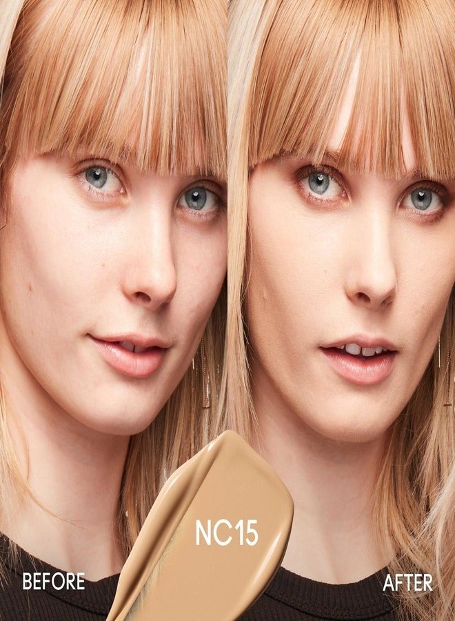 MAC Cosmetics MAC Studio Fix Fluid SPF 15 Foundation NC15 – 24HR Long-Wear, Matte Finish, Oil Control, Medium-to-Full Coverage - Image 2