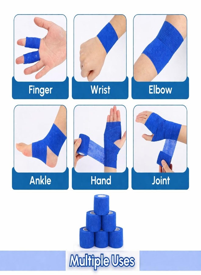 CareVego® Self Adhesive Bandage Wrap, 6 Pack, 5CM * 4.5CM, Cohesive Bandages, Medical Wrap, Elastic Bandage Wrap, Self Sticking Bandage Tape (Blue Color) - Image 3