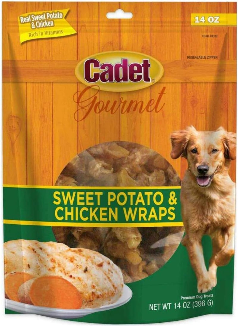 Cadet Gourmet Dog Treats Sweet Potato  Chicken Wrap 14oz - Image 1