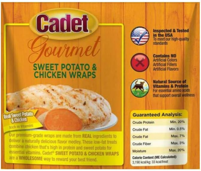 Cadet Gourmet Dog Treats Sweet Potato  Chicken Wrap 14oz - Image 4