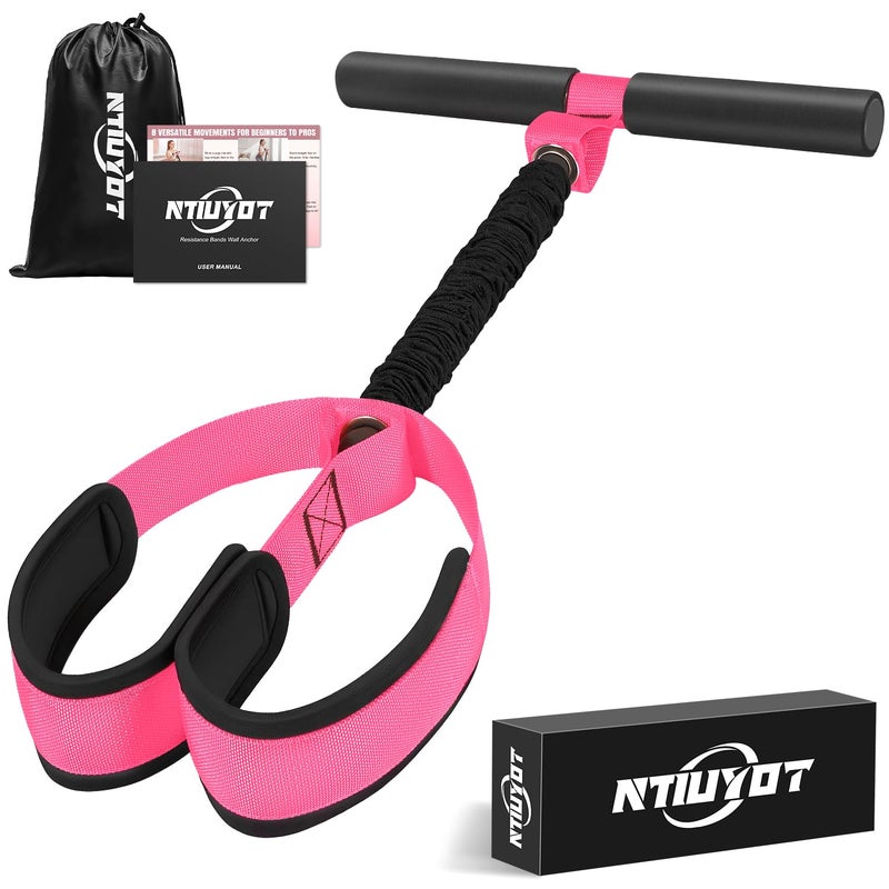 NTIUYOT Upgraded Durable Pedal Resistance Band with Handle, Thickened Latex Tubes and Soft Foam Fabric Foot Pedal, Sit Up Exercise Equipment for Abdomen, Waist, Arm, Core/ABS, Leg, Physical Therapy - Image 1