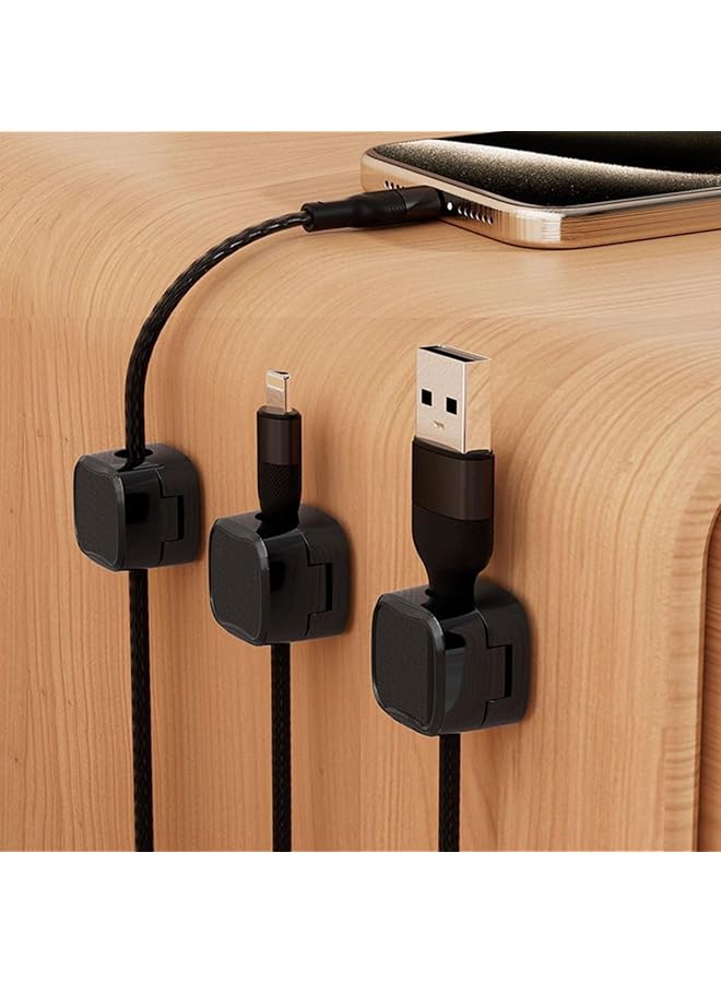 erorex 6 Pack Magnetic Cable Clips Spring Cable Holder Clips Cable Management Clips Adhesive Cord Wire Holder Keeper For Home Office Desk Phone Car Wall Desktop Nightstand - Image 2