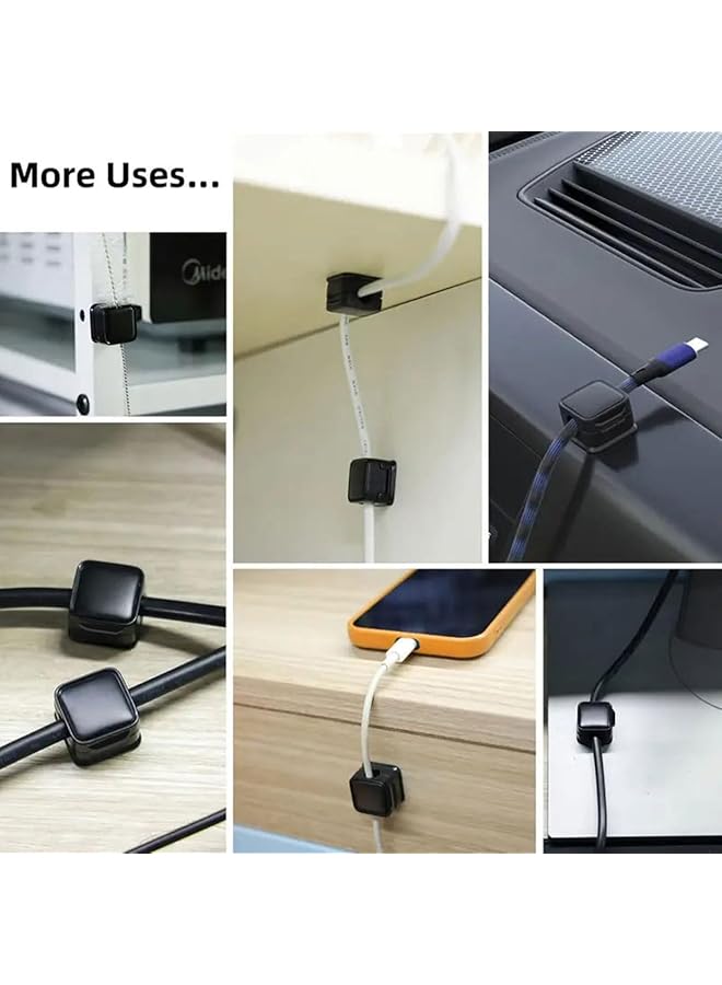erorex 6 Pack Magnetic Cable Clips Spring Cable Holder Clips Cable Management Clips Adhesive Cord Wire Holder Keeper For Home Office Desk Phone Car Wall Desktop Nightstand - Image 5