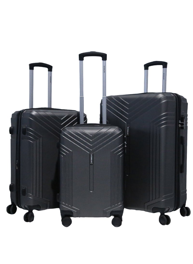 ستار لايف مجموعة حقائب سفر بعجلات من الجانب الصلب ABS مكونة من 3 قطع بعجلات دوارة مع قفل أرقام - Image 1