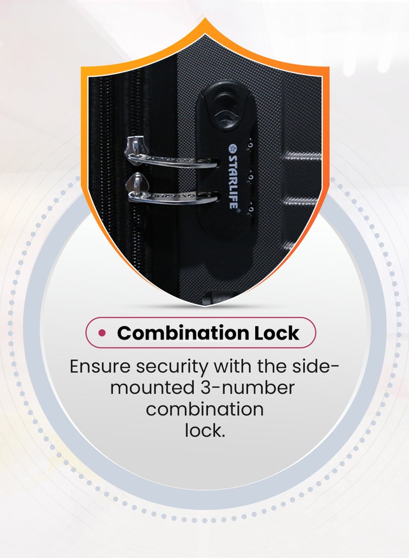 ستار لايف مجموعة حقائب سفر بعجلات من الجانب الصلب ABS مكونة من 3 قطع بعجلات دوارة مع قفل أرقام - Image 2