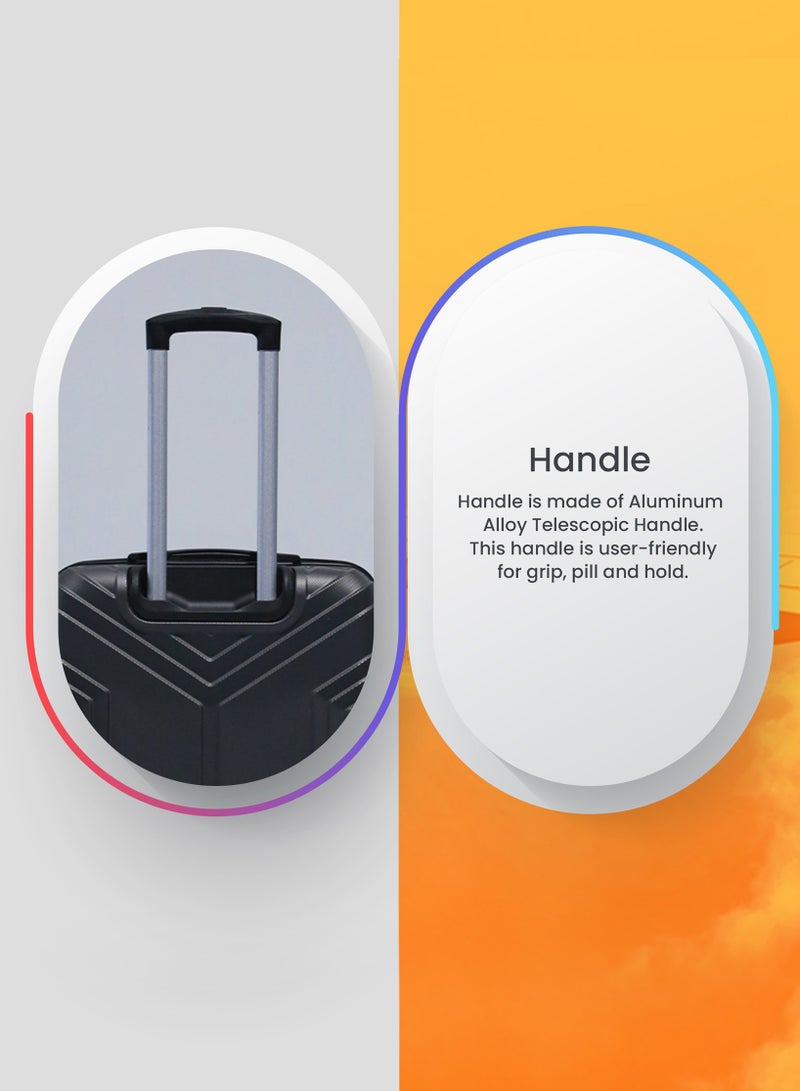 ستار لايف مجموعة حقائب سفر بعجلات من الجانب الصلب ABS مكونة من 3 قطع بعجلات دوارة مع قفل أرقام - Image 3