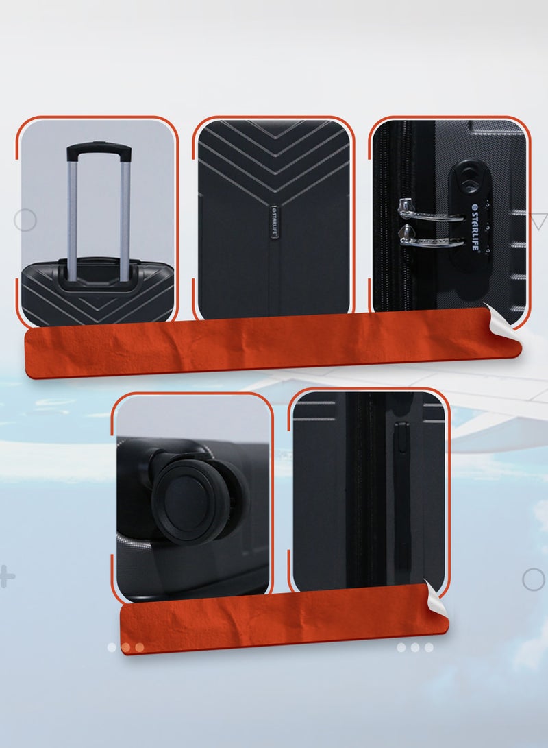 ستار لايف مجموعة حقائب سفر بعجلات من الجانب الصلب ABS مكونة من 3 قطع بعجلات دوارة مع قفل أرقام - Image 4