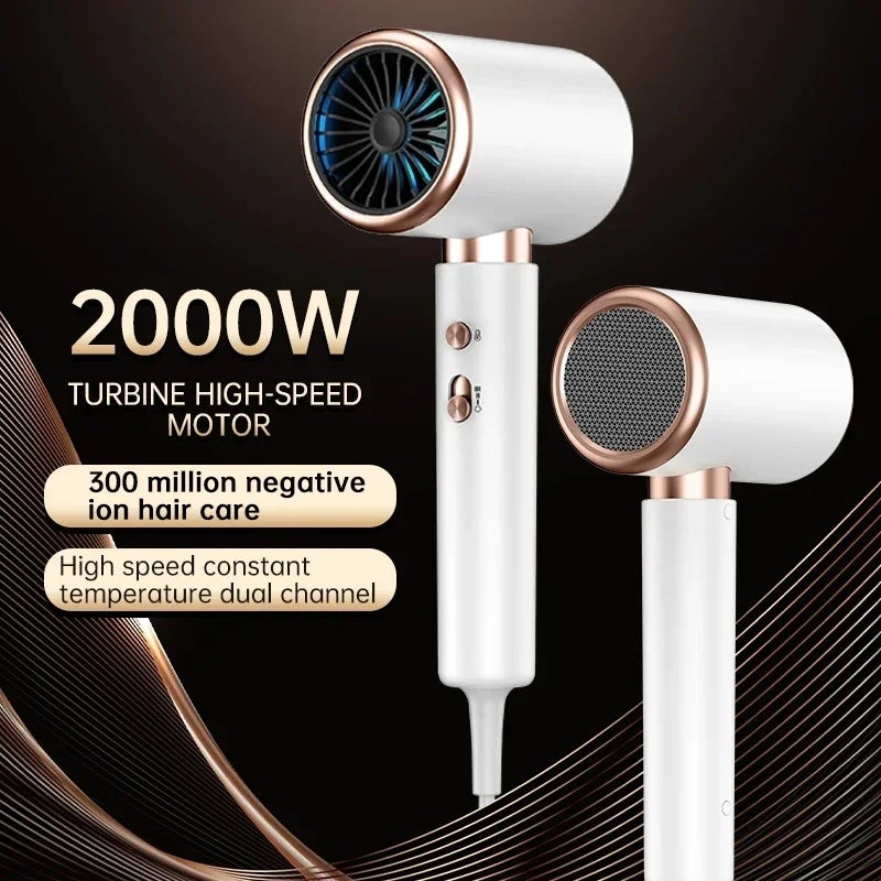 GIOIO 2000W 5th Gear Professional Hair Dryer Negative Lonic Blow Hot Cold Wind Air Brush Hairdryer Strong PowerDryer Salon Tool - Image 2