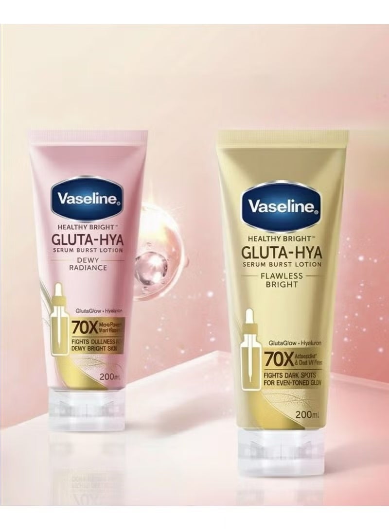 Vaseline Gluta-Hya Serum Burst Lotion (FLAWLESS BRIGHT & DEWY RADIANCE) Pack of 2 - Image 2