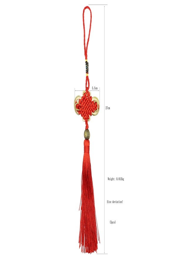 LBY Chinese Tassel Chinese Knot, Red Handmade Tassels Chinese Knots Band Beads, Lucky Knots to Attract Wealth Good Fortune and Health, for Door and Car Handing Decoration,5pcs - Image 4