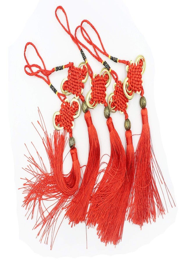 LBY Chinese Tassel Chinese Knot, Red Handmade Tassels Chinese Knots Band Beads, Lucky Knots to Attract Wealth Good Fortune and Health, for Door and Car Handing Decoration,5pcs - Image 3