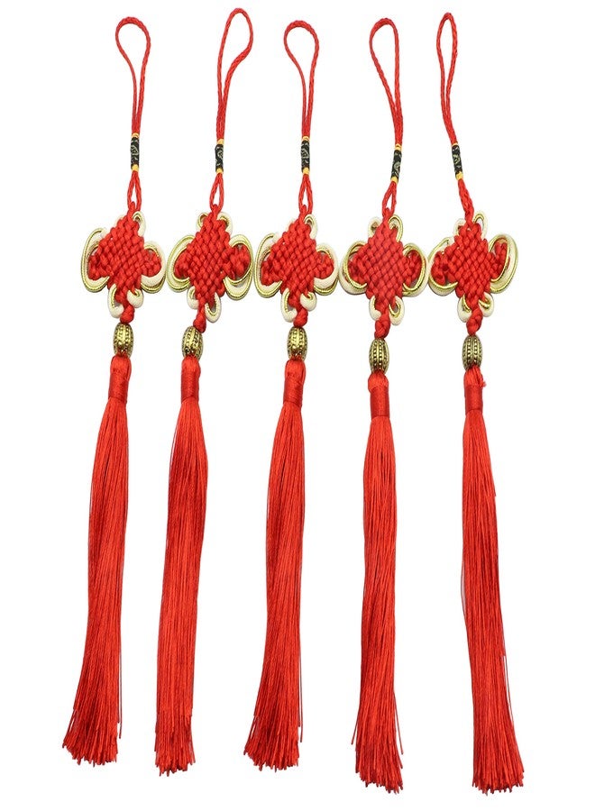 LBY Chinese Tassel Chinese Knot, Red Handmade Tassels Chinese Knots Band Beads, Lucky Knots to Attract Wealth Good Fortune and Health, for Door and Car Handing Decoration,5pcs - Image 5