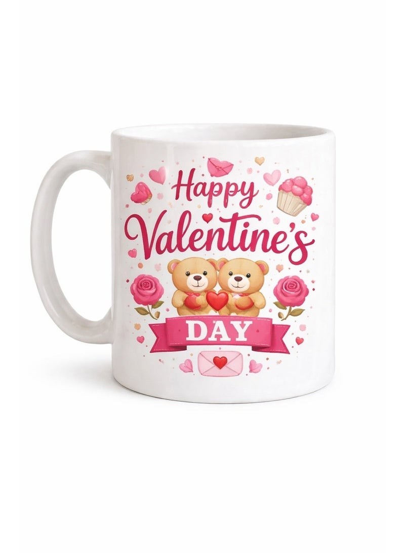 ميلز كوب سيراميك رائع لعيد الحب مزين بدببة تيدي - Image 1