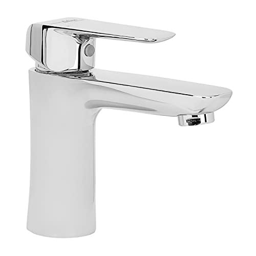 Hindware Italian Collection F400009CP Fluid Single Lever Hot and Cold Basin Mixer Without Popup Waste, Brass with Chrome Finish - Image 1