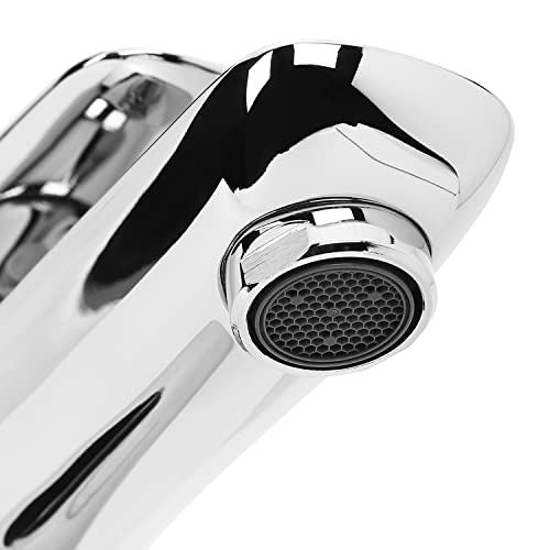 Hindware Italian Collection F400009CP Fluid Single Lever Hot and Cold Basin Mixer Without Popup Waste, Brass with Chrome Finish - Image 4