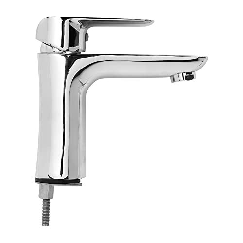 Hindware Italian Collection F400009CP Fluid Single Lever Hot and Cold Basin Mixer Without Popup Waste, Brass with Chrome Finish - Image 3