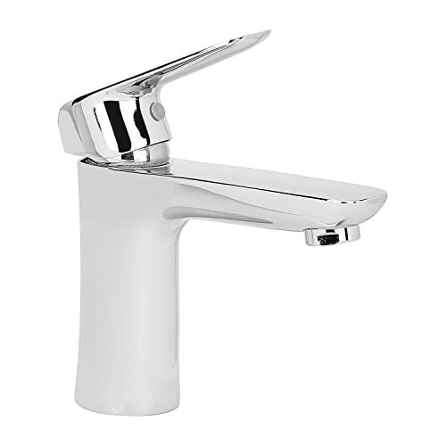 Hindware Italian Collection F400009CP Fluid Single Lever Hot and Cold Basin Mixer Without Popup Waste, Brass with Chrome Finish - Image 2