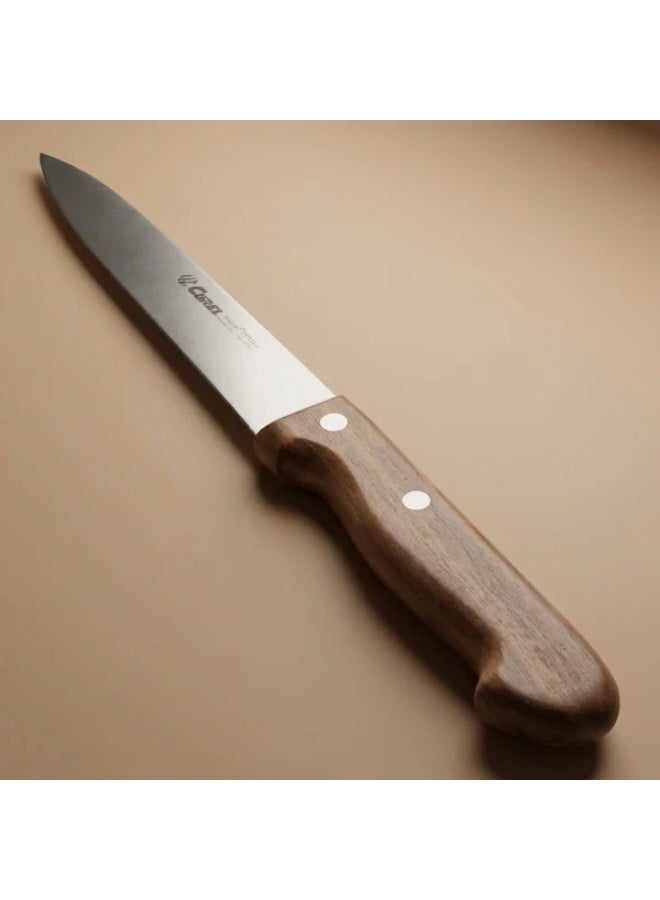 Curel Steel Kitchen Knife, 6 inch, Wooden Handle - Brown - Image 1
