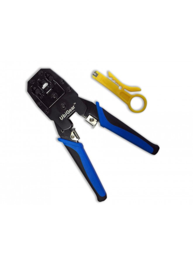 UbiGear UbiGear® Network/Phone Cable Tester + RJ11/RJ12/RJ22/RJ45 Crimp Crimper +100 RJ45 CAT5 CAT5e Connector Plug Network Tool Kits (Crimper315)  - Image 2