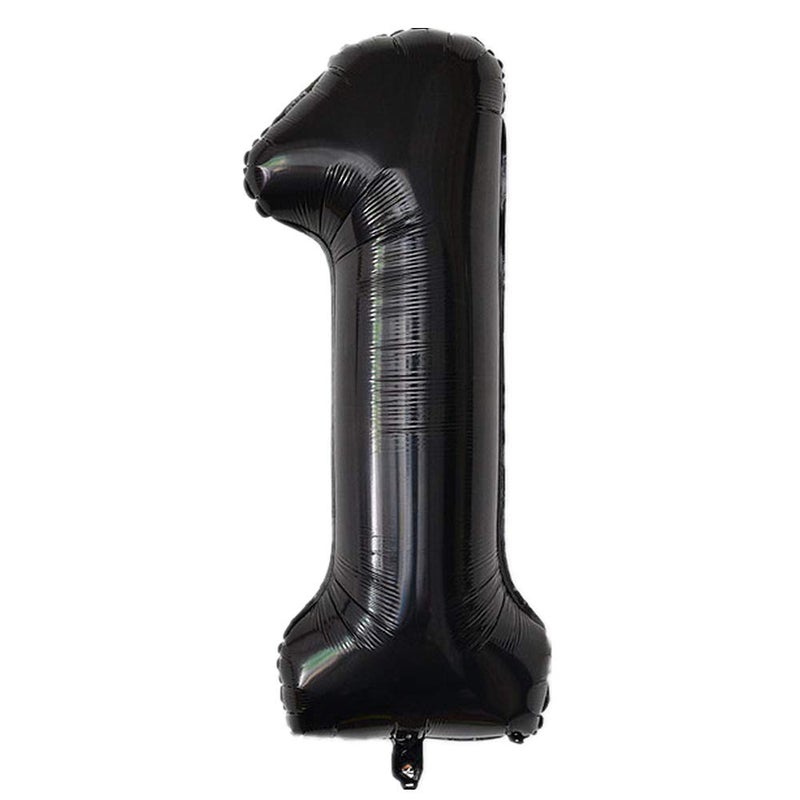 YPSelected 32 Inch Large Foil Helium Number Balloon Birthday Wedding Party 0-9 (Black, 1) - Image 2