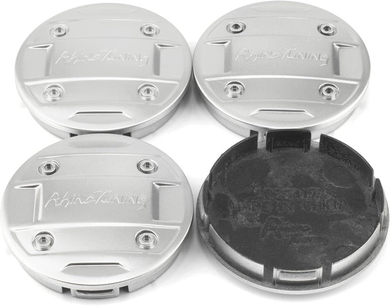 RTRHINOTUNING 4pcs Wheel Center Caps for Camry, City, Golf, Outback Gen5 - Silver - Image 1
