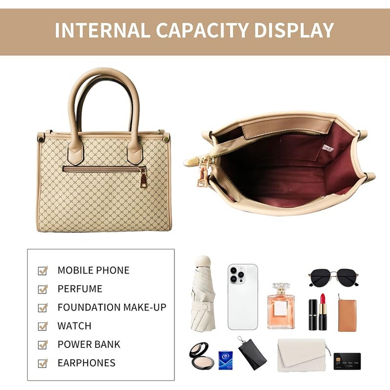 Tigpoy 3pcs Purses and Handbags Set for Women, Top-Handle Tote, Satchel Shoulder Bag & Matching Wallet and Card Purse - Image 3