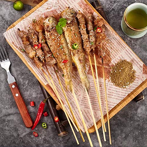Fu Store Bamboo Skewers, 8 Inch Bamboo Sticks 100pcs BBQ Kabob Skewers, Grill, Appetizer, Fruit, Corn, Chocolate Fountain, Cocktail, Art, Craft, Set of 100 Pack - Image 2