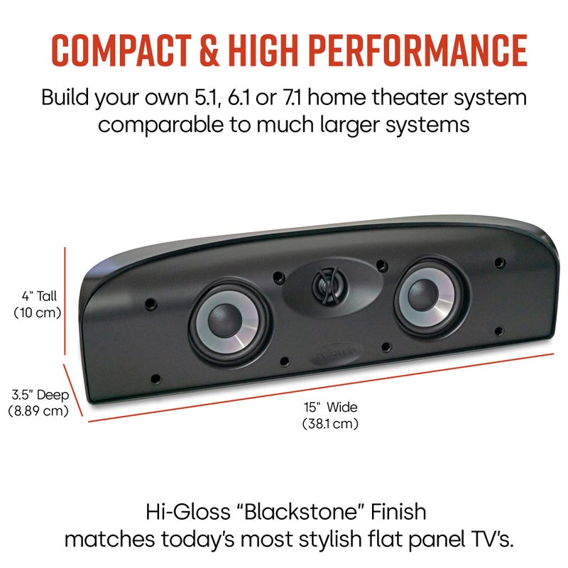 Polk Audio TL1 Speaker Center Channel (Each, Black) - Image 3