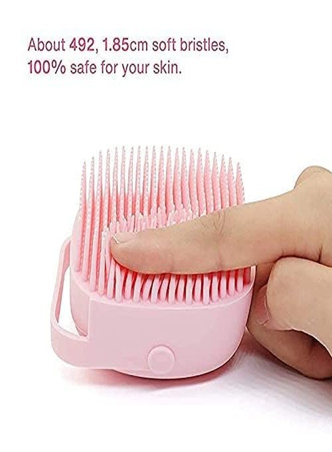 HUDACRUSH Pink Body Scrubber with Soap Dispenser Bath Brush, Body brush for Bathing, Soft Body Exfoliator, Bath Silicon Body Loofah for Babies, Kids, Women, Men and silicone loofah for bathing - Image 4